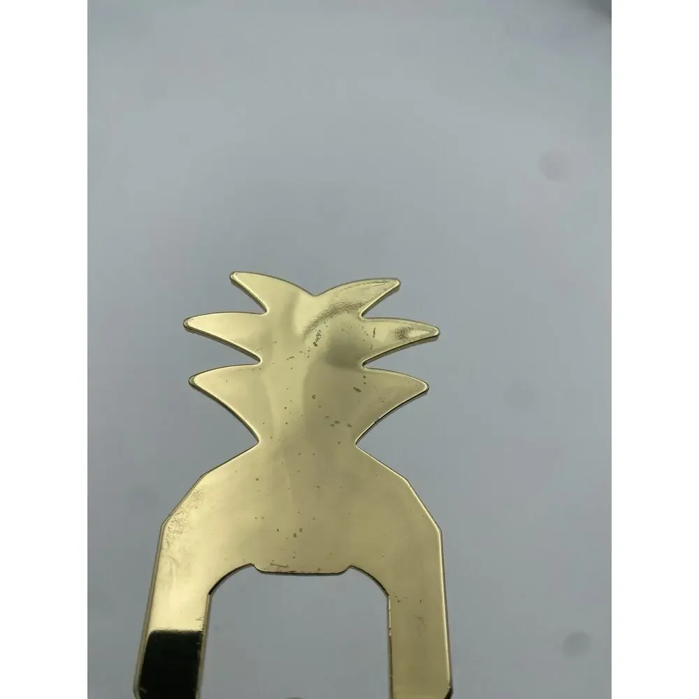 Gold Metal Pineapple Handheld Bottle Opener, Novelty Style, 3.5 in